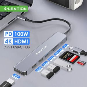 HUBS LENVE USB C HUB 4K 30Hz Type C tot HDMI 2.0 PD 100W Adapter voor MacBook Air Pro iPad Pro M2 M1 PC Accessoires USB 3.0 Hub CE18