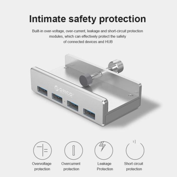 Hubs mh4pu usb hub aluminium 4 ports usb 3.0 cliptype hub multi-usb adaptateur de gamme 1030 mm clip de gamme pour ordinateur portable ordinateur