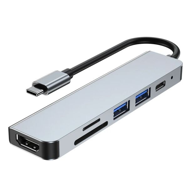 Hubs Mosible USB C Hub a HDMicompatible RJ45 100m VGA Adaptador OTG Thunderbolt 3 Dock con PD TF SD Jack3.5 mm para MacBook Pro/Air M1
