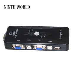 Hubs Nouveau interrupteur USB2.0 kvm 4 ports Sélecteur VGA Imprimer le commutateur automatique Moniter Box VGA Splitter V322 USB 2,0 KVM Interrupteur