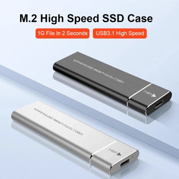Hubs NVME M.2 Enceinte SSD Case externe SSD NGFF NVME Boîtier PCIe 10 Gbps USB 3.1 GEN2 USB C ADAPTER AUMINIM BOX NVME SSD CAS