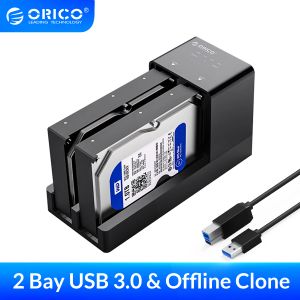 Hubs Orico 2/5 Bay HDD Station d'accueil SATA à USB 3.0 Drive d'accueil Drive pour un boîtier de disque dur de 2,5 / 3,5 pouces avec clone hors ligne