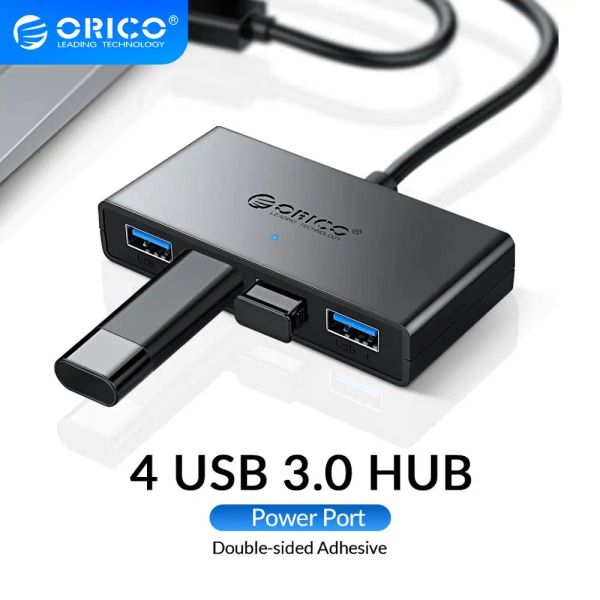 Hubs OriCo 4 Puerto USB 3.0 Splitter de cubo con 5V Micro USB Puerto de alimentación de 30 cm Cabón múltiple USB Cuble para accesorios para computadora portátiles PC