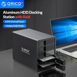 Hubs Orico 5 Bay 3,5 '' USB3.0 HDD Acositez la station de support Raid Mode Aluminium avec une série de 150 W Power Adaper 80TB (5 x 16 To) Série 95
