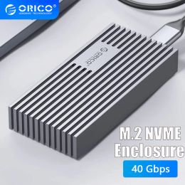 Hubs Orico Aluminium Hoge snelheid SSD NVME M2 -behuizing 40 Gbps PCIe Type C M2 SSD Case NVME M SLOTEN SILLINE SOLID STATEN AANBODTEN Opslagdoos