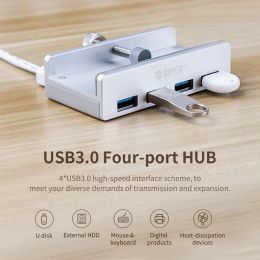 Hubs Orico MH4PU 4 ports USB 3.0 Hub High Speed Affichage Adaptateur Silver Aluminium ALLIAGE