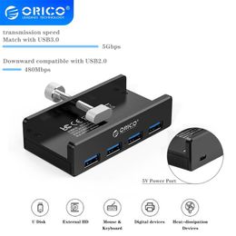 Hubs Orico MH4PU Aluminium 4 USB 3.0 Hub avec alimentation à grande vitesse Expansion de 5 Gbit / s Transmission de données adaptée à l'ordinateur portable