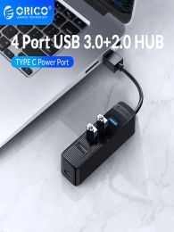 Hubs Orico Mini USB 3 0 2.0 Hub met Type C Power Port High Speed Multi 4 Ports USB3.0 Splitter -adapter voor pc -accessoires TWU324A