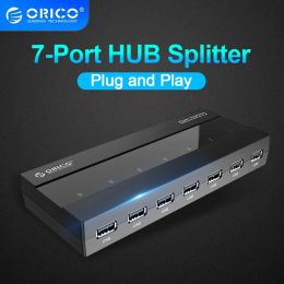 Hubs Orico USB2.0 Splitter 7port USB2.0 hub hub otg adaptador avec alimentation externe adaptée aux ordinateurs portables de bureau