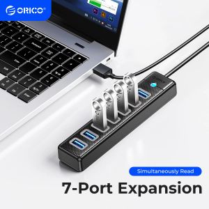 Hubs ORICO USB3.0 HUB 7 PORT Splitte High Speed Notebook Extension for Computer Laptop Accessories