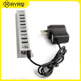 Hubs Ryra USB 2.0 Hub 10 en 1 Adaptateur à haut débit multiple Portable Multiport Agking Stations ordinateur