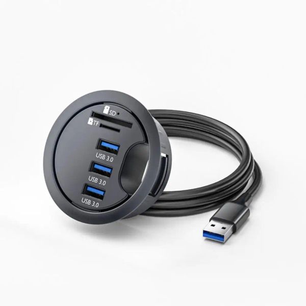 Cubos sólido USB USB Cable 1M Cable 5 en 1 Alta velocidad USB Desk Golmet Desk USB Desk Hub 5GBPS Transferencia de datos