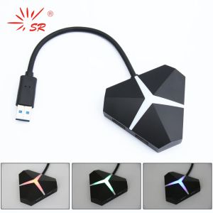 Hubs SR Velocidad de alta cantidad USB 3.0 Hub 4 Puertos Supoort Hotswapable con luz de trabajo LED para PC Laptop USB 3.0