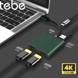 Hubs tebe mst tycc to hdmicompatible hub 2/3/4 in 1 USB C à double 4k hdmi USB pd facture rapide pour macbook dell nintendo asus