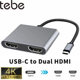 Hubs Tebe USB C Hub Adapter Typec to 4K HDMICOBAPATIBLE VGA ACCARDATE