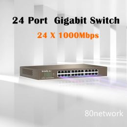 Hubs Tenda TEG1024D Gigabit complet 24port RJ45 Commutateur réseau 1000m Surveillance Splitter de commutation de sécurité Ethernet Hub Office Lan