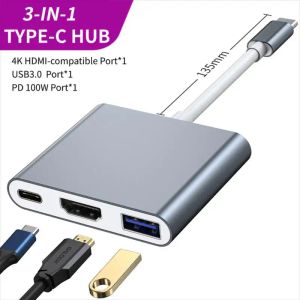 Hubs Thunderbolt 3 Adaptateur USB Type C CHEB HDMICOMPATIBLE 4K Prise en charge Dex Mode USBC Dock avec PD pour MacBook / Air 2021