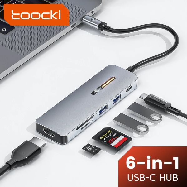Hubs toocki usb hub 4k hdmi adapter USB C à 5gbps USB3.0 / sd / tf c dock pour macbook ipad pro usbc type c 3.0 séparateur usb c hub