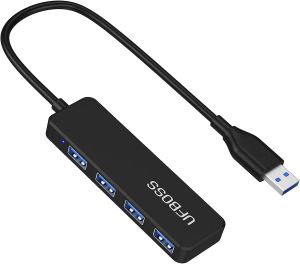 Hubs ufboss ultra slim 4 port USB 3.0 Data Hub, USB C 3.0 TYPEC 3.0,1ft Câble de long Splitter USB
