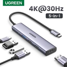 Hubs Ugreen 5 en 1 USB C HUB 4K HDMI USB HUB 100W Adaptador Multiport para MacBook Pro/Air, iPad Pro, IMAC, iPhone 15 Pro/Pro Max, XPS