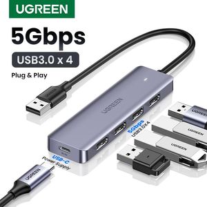 Hubs Ugreen USB 3.0 Hub Multi USB Splitter 3 USB3.0 2.0 -poort met micro -lading voor MacBook Surface Pro Computer Accessories USB Hub