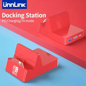 Hubs UNNLINK Switch Dock Dock TV Dock pour Nintendo Switch Portable Agking Station USB C à 4K HDMI USB 3.0 Hub PD 100W pour MacBook Pro