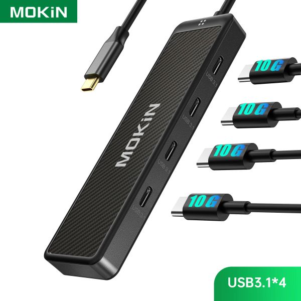Hubs USB 3.1 Hub, mokin 4port USB Hub USB Splitter USB Expander pour ordinateur portable, Xbox, lecteur flash, HDD, console, imprimante, appareil photo, Keyborad