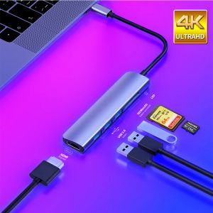 HUBS USB 3.1 TiPEC HUB TO HDMI Adaptador 4K Thunderbolt 3 USB C Hub con Hub 3.0 TF SD Reader Slot PD para MacBook Pro/Air/Huawei Mate