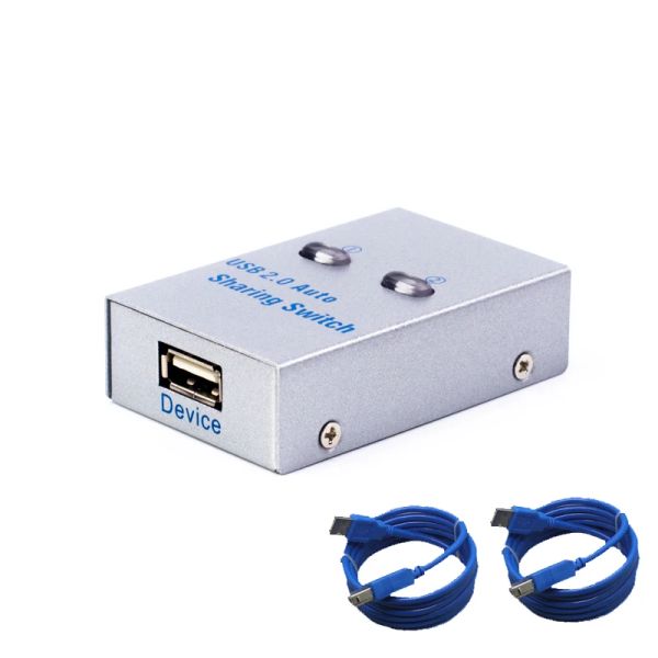 Hubs USB Switch Auto Switch 2 ports USB Convertisseur Splitter pour 2 pc partager USB périphériques imprimantes Office Home USB2.0 Hub
