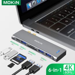 Adaptateur USB C HUBS pour MacBook Pro / Air M1 M2, Mokin USB C Hub MacBook Pro avec USB, USB C To Card Reader et 100W Thunderbolt 3 Pd Port