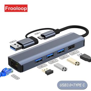 HUBS USB C Estación de acoplamiento Hub 1000 Mbps Ethernet Internet Hub USB 3.0 Tipo C TO RJ45 LAN Splitter de red para MacBook iPad Laptop PC