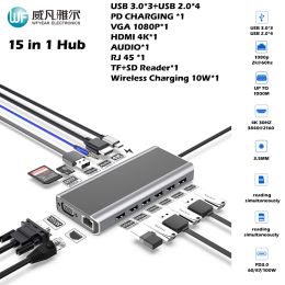 Hubs USB C Hub Station d'accueil pour MacBook Air / Pro M1 / M2 IPAD Thunderbolt ordinateur portable HDMI PD SD TF RJ45