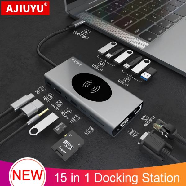 Hubs USB C HUB a 4K HDMI RJ45 SD/TF USB3.0 Puerto Adaptador de carga para Samsung Galaxy Tab S8 Ultra S8+ S7 Plus A8 S7 Fe Dock Splitter