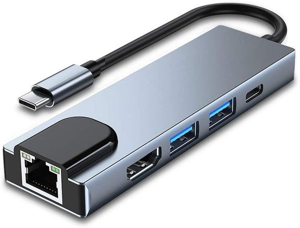 HUBS USB C HUB a HDMicompatible RJ45 Adaptador de 100m OTG Thunderbolt 3 Dock con USB3.0 para MacBook Pro/Air M1 Galaxy S21 S20