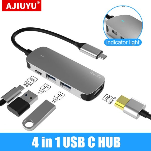 Hubs USB C Hub Type C à Multi USB3.0 4K HDMI Adapter Dock pour Samsung Galaxy Tab S8 Ultra S8 + S7 Plus S6 S7 + USBC 3.1 Splitter Port Port Port