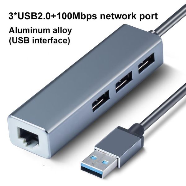 Hubs USB Converter Ethernet Nic Highpeed USB3.0 2.0 à RJ45 Hub 100 / 1000Mbps Adaptateur Ethernet Free Drive USB Hub pour MacBook iPad