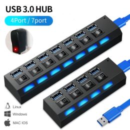Hubs USB Hub 3 0 Splateur USB à haute vitesse 3.0 USB 4 7 ports multiple