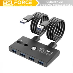 HUBS USB KVM Switch KVM USB 3.0 2.0 KVM Sélecteur pour le clavier Imprimante de souris MI Box 2PC Part Part Part 4pc Appareil USB 3.0