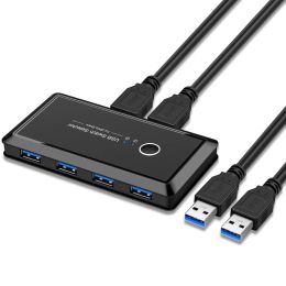 Hubs USB -schakelaar KVM -selector USB 3.0 2.0 Switcher 2 PC -poort delen 4 stcs 3 stcs 2pcs apparaten voor toetsenbordmuismonitor hub