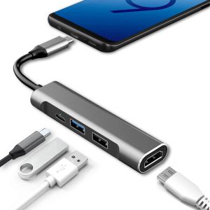 Hubs USB Type C Station d'amarrage du hub pour la station de station Samsung Dex pour Galaxy S21 / S20 / Note20 / Tabs7, USB C à HDMI USB 3.0 Adaptateur de puissance