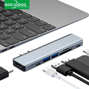 Hubs USB Type C Hub USB C à HDMicompatible Dock Station USB 3.0 TF SD Reader PD 100W Charger pour MacBook Pro / Air M1 Typec Splitter