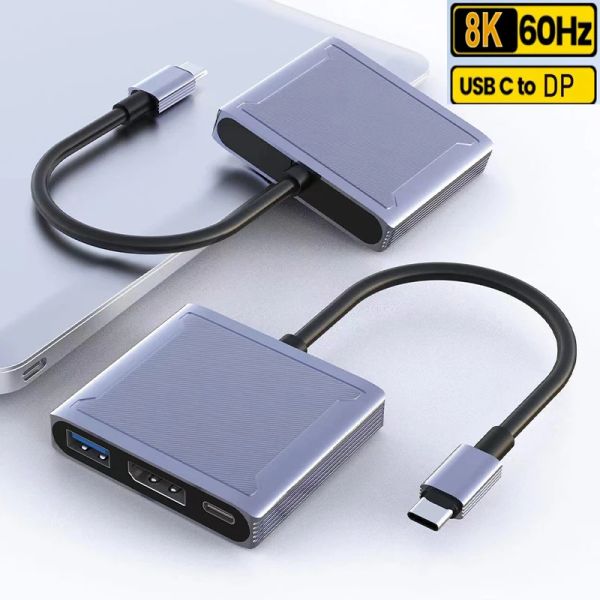 HUBS USB Tipo C a DisplayPort HDMI VGA Estación de acoplamiento Hub Thunderbolt 3 a HDMI 2.0 DP VGA Dock Adapter para Apple MacBook Pro Dell