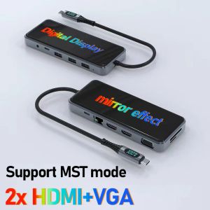 Hubs usb tyc mst hub usbc starking state 2x hdmi pour accessoires ordinateur