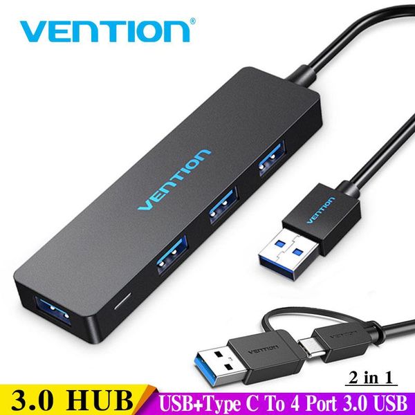 Hubs Vence 4port USB Hub 3.0 2.0 Ultra Slim Data Hub Hub typ Hub pour MacBook Mac Pro / Mini Imac Surface Pro XPS Notebook PC HUB USBC