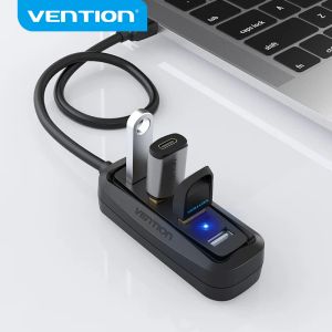 Hubs Vention USB HUB USB 2.0 4 Puertos Portables OTG Hub 480Mbps Splitter USB con potencia micro USB para Apple MacBook Laptop USB 2.0 Hub