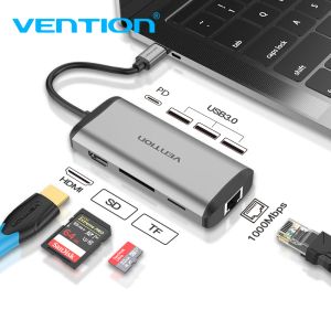 Hubs Revention USB Hub USB Type C à HDMI USB 3.0 Hub Thunderbolt 3 Adaptateur pour MacBook Samsung S9 Huawei Mate 20 P20 Pro USBC Hub New