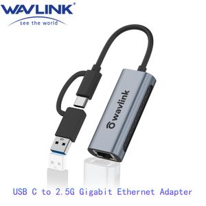 Hubs Wavlink USB C a 2.5g Adaptador Ethernet Gigabit Tipo C a 2.5 Tarjeta de red RJ45 LAN 2.5Gbps USB3.0 Converter para Windows Mac OS X