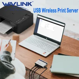 Hubs Wavlink USB Wireless Print Server 10/100 Mbps LAN / PRIDE Prise en charge des modes câblés / autonomes compatibles avec les imprimantes Windows / Mac