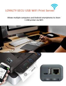 Hubs WiFi Print Server RJ45 LoyaltySecu transforme rapidement votre imprimante USB en mode sans fil réseau