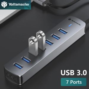 Hubs yottamaster plusieurs ports 7 ports starking static usb hub type c séparter multi usb 3.0 slot plug dock adapter extenseur pour ordinateur portable pc